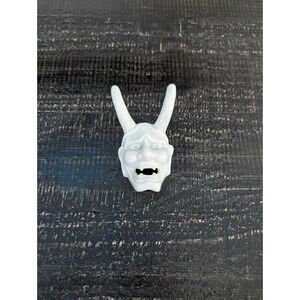 Vintage Small White Porcelain Oni Devil Noh Hanging Mask‎ Japan